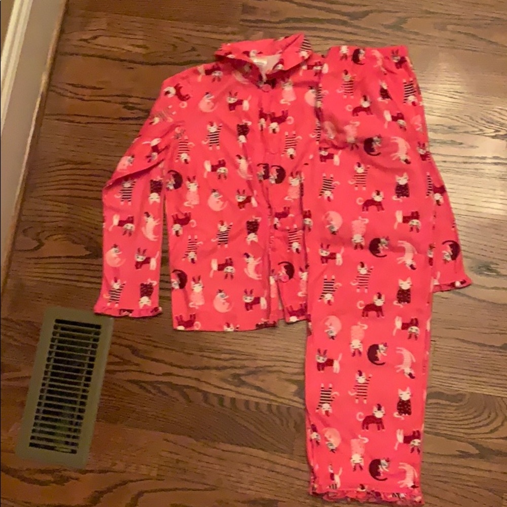 Gymboree girls large fleece pajama set